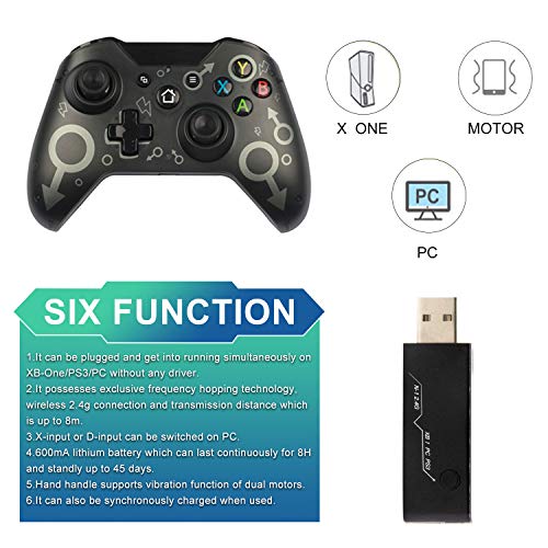 Безжичен контролер Sehawei за Xbox One, Гейм контролер Bluetooth с честота 2,4 Ghz, Щепсела и да играе, дистанционно управление Bluetooth за Xbox One/Xbox One S/Xbox One X/Xbox Series X / PS3 / PC, Без конектор