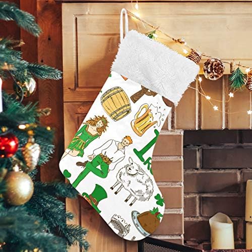 Коледни Чорапи PIMILAGU Irish Symbols 1 Опаковка 17,7 инча, Окачени Чорапи за Коледна украса