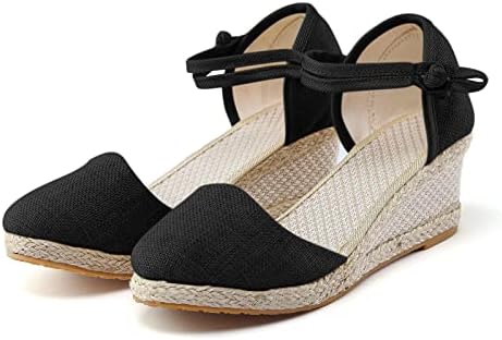 SNGSHJ/Женски Espadrilles На Танкетке Със Затворени пръсти, Дамски Сандали На Платформа И Танкетке, Модерни, Универсални Дамски Сандали На Танкетке С Плетени Катарама