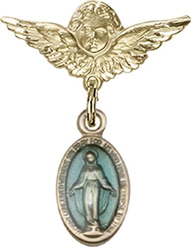 Иконата на детето Jewels Мания в Синьо е Прекрасен чар и икона на Ангел с крила | Икона на детето със златен пълнеж от Синьо Чудо