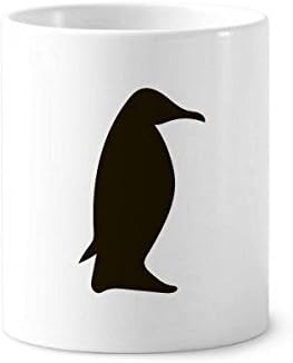 Черен Пингвин С Изображение на Животно Държач За Четка за зъби И Дръжки за Чаша Бяла Керамична Чаша 12 грама