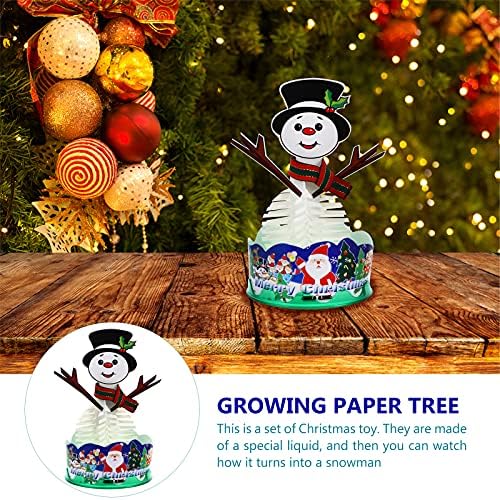 SOIMISS 1 Комплект Растящо Дърво, Кристален Коледно Дърво Декор Разцвет Хартиена коледна Елха (Бял)
