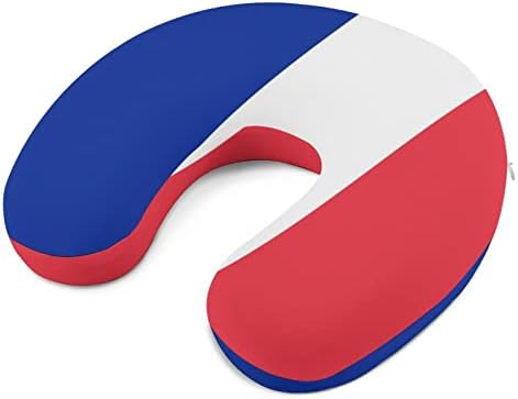 Възглавница за пътуване с Флага на Франция, която Поддържа Главата и врата, въздушна Възглавница с ефект на Паметта, U-Образна форма