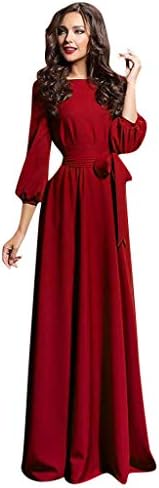 Жена лятно ежедневното премяна iQKA, елегантни обикновена плисирани рокли трапецовидна форма с ръкав-лампичка, обикновена плисирани рокли с колан