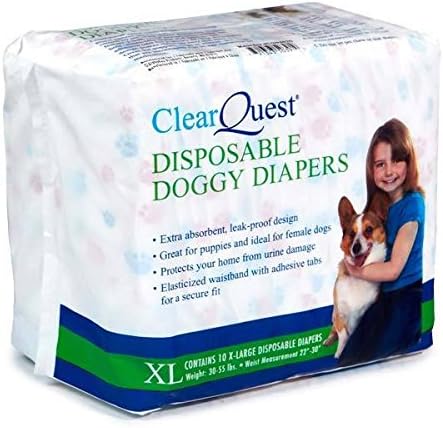 Пелени за еднократна употреба ClearQuest за кучета, Хигиенни Абсорбиращи пелени за кучета - на Разположение обемни опаковки (средно опаковка от 40 броя)