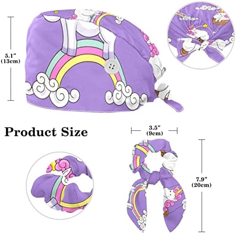 yoyoAmoy Регулируема Работна Шапка с Пуговицей, Памучен Тренировочная Лента, Реалистична Шапка Хирург с Тъмни Тропически Листа за Жени