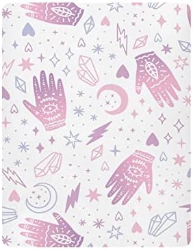 ALAZA Moon Stars Магически Кърпи за яслите в стил Бохо, Чаршаф-Кош за Момчета и Момиченца, Стандартен Размер на 52 x 28 см