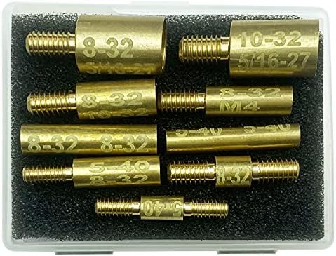 Адаптери за монтаж на пръта за почистване на пистолети 9 бр. в опаковка 5-40 8-32 10-32 5/16-27 Резба M4 с външна или вътрешна резба