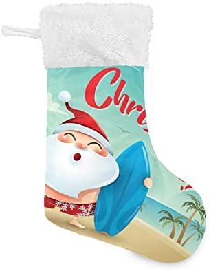 Коледни Чорапи ALAZA, Дядо на плажа, Класически Персонализирани Големи Чулочные Украса за семейни тържества, декорация за партита,