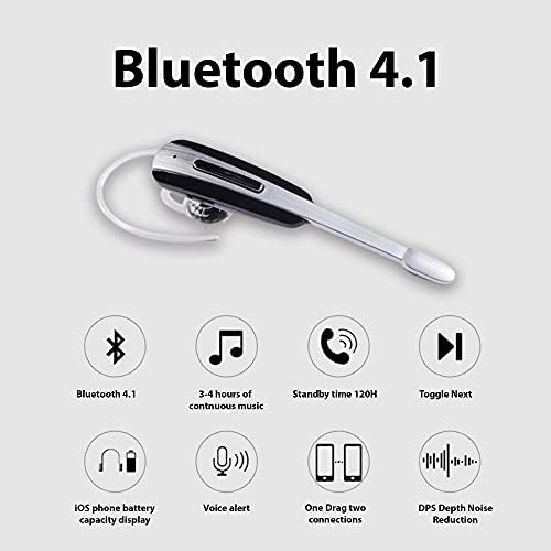 Слушалки TEK STYZ е Съвместима с ухо DJI Phantom 4 Pro V2.0 в ухото Безжична Bluetooth с шумопотискане (бял /Златен)