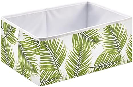 Emelivor Лятна количка за съхранение на кубчета с палмови листа, Сгъваеми Кубчета за съхранение, Водоустойчив кош за играчки, органайзер