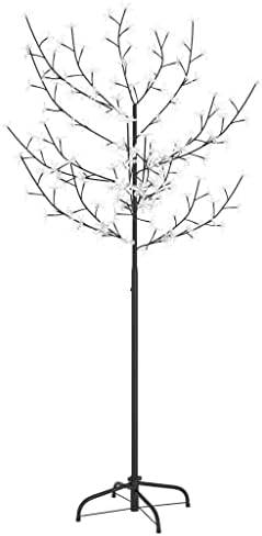 VidaXL Коледно Дърво 120 светодиоди Топло Бяла Светлина Черешов Цвят 59,1