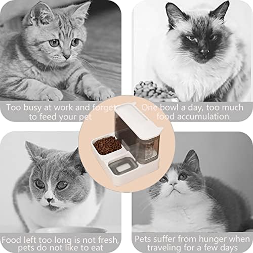 Автоматична ясла за котки с опаковка от храна и вода, голям капацитет, Гравитационный Автоматично дозиране система за хранене и поене на домашни любимци, консумати