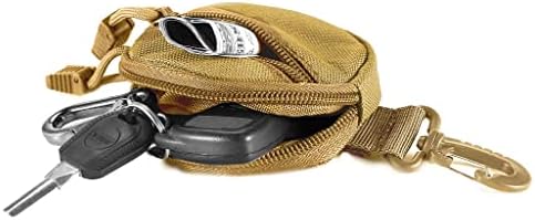 Ключодържател за монети, Професионални аксесоари Molle за мъже, Малък Кръг калъф за монети като чантата си, в чантата си за дреболии, чанти ЕРП. (Цвят каки)