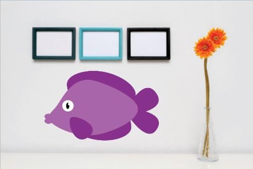 Етикети Лилаво Риба Водата Океан Морското Животно Децата Момче Момиче Спалня, Баня и Хол Художествена Картина Рисувана с Размер