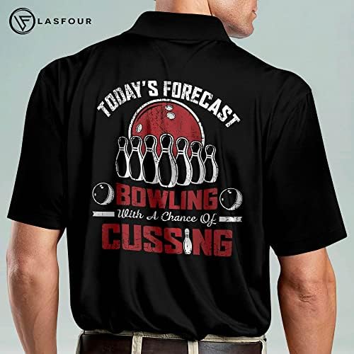 Персонални риза за боулинг LASFOUR с пламък, Забавни риза за боулинг за мъже, Ризи за отбора по боулинг, ризи Поло с къс ръкав.