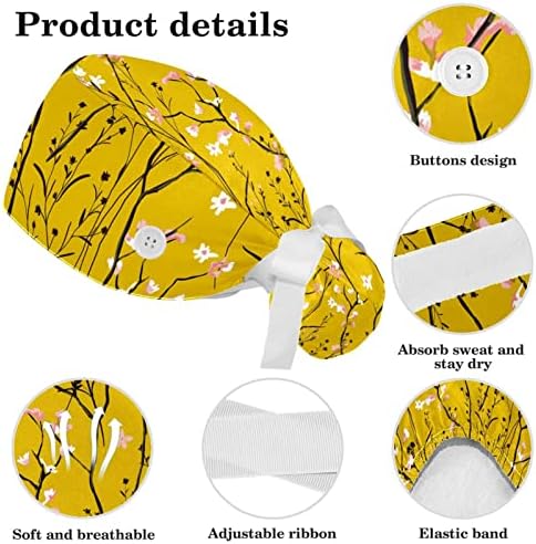 Регулируема Работна Шапчица с Пуговицей, Цветове от Лайка и Маргаритки, Защитна Капачка с Бантиком, Ластикът за Коса