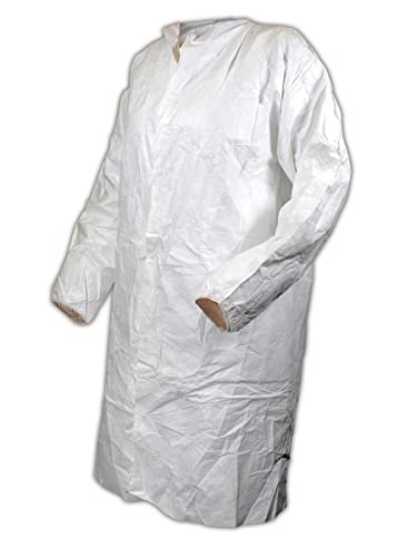Еднократна Лабораторен халат MAGID CC111L EconoWear Tyvek, Голяма, Бяла (опаковка от 30 броя)