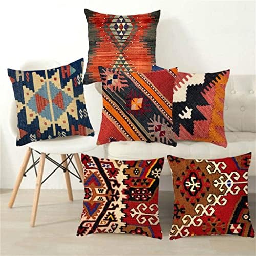 DINGZZ Калъфи за ленено възглавници с богемными шарени, Цветни Възглавници с Абстрактно Етническо Геометрични принтом, мека мебел възглавница (Цвят: сив, размери: 45 * 45