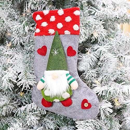 Коледна украса, Коледни Чорапи, Чорапи Безликого Дядо Коледа, Чорапи с Отложено във вид на Елхи, Чорапи с шоколадови Бонбони, Подарък Пакет, Коледни Гирлянди от Мъни