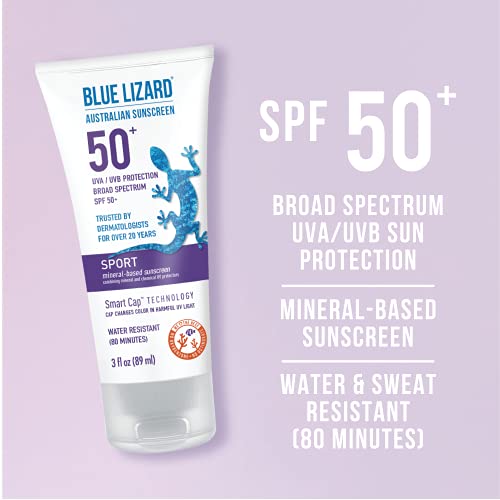 Слънцезащитен лосион BLUE LIZARD Sport на минерална основа - SPF 50+ - 3 грама