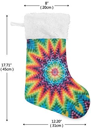 Коледни Чорапи ALAZA, Цветни Уникален Вратовръзка-боя, Арт, Дъгата Цвете, Класически Персонализирани Големи Чорапи, Бижута за семейни тържества, декорация за партита,