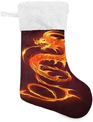 Коледни Чорапи ALAZA с Огнения Дракон, Класически Персонални Декорации за Отглеждане в Голям размер за Семейна Празничния сезон,