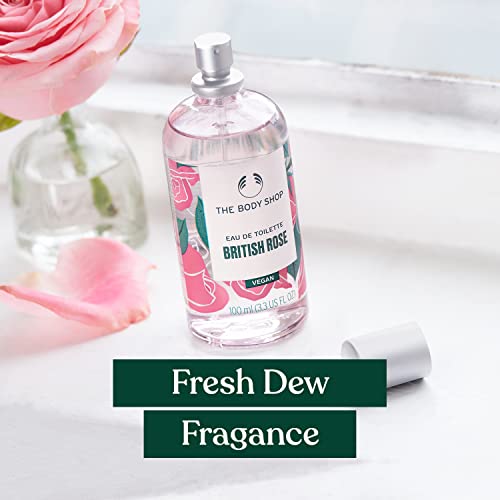 Тоалетна вода The Body Shop British Rose – Свеж аромат с нотки на Роса – Веганская – 3,3 грама