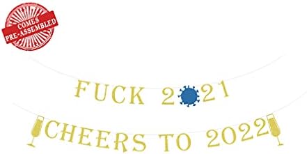 банер За Декорация на Новата Година Crazy man 2022,мамка му 2021 Приветствам Нова Година 2022, Банер За Украса на Банер честита