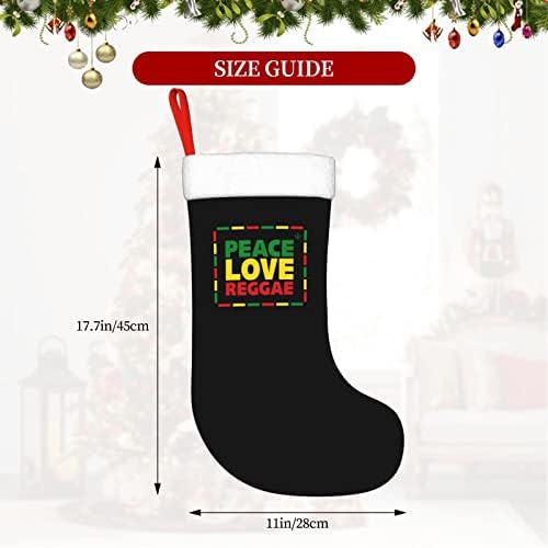 Сладки Коледни Чорапи в стил Светът на Любовта в стил Реге, Украшения за Елхи, Коледни Чорапи за Коледно парти, Подаръци 18 Инча