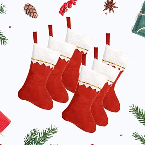 12 Опаковки Червени Фетровых Коледни Чорапи 15 инча, Коледни Чорапи на Дядо Коледа, Камина, Окачен на Отглеждане за Семейна Почивка,