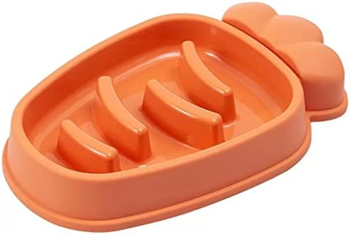 WXBDD Купа за бавно хранене на домашни животни във формата на моркови Пластмасова Купа За бавно хранене на малки Кученца Устройство за хранене на домашни любимци (Цвя