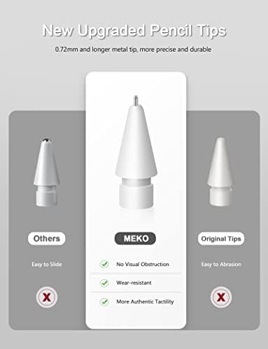 Модернизирани уши за моливи {Подобни на дръжката}, Съвместими с Apple iPad Pro 2-ро поколение Pencil - MEKO 4 Pack 0,72 мм, Не се износват, Тънки, с точна на горивото Краищата на пера на