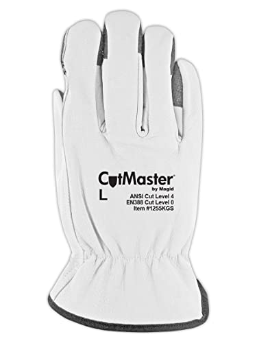 Кожени ръкавици MAGID 1255KGS-L CutMaster на лигавицата с накладки Keprotec Grip Level 4, среден размер (24 двойки)