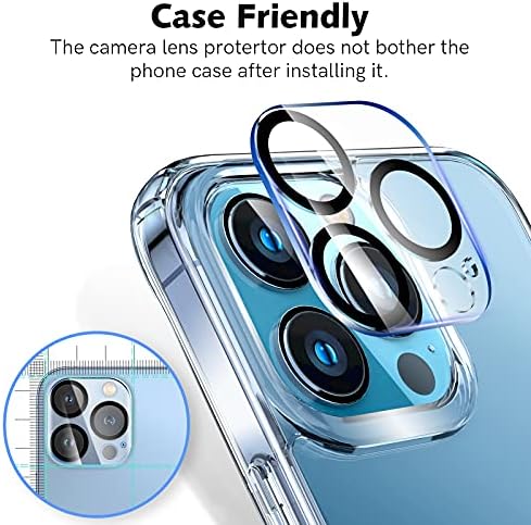 LK 3 Pack за защита на обектива на камерата на iPhone 13 Pro / iPhone 13 Pro Max, [Нощен режим на снимане] Твърдост 9H, Ultra HD,