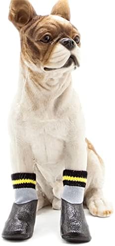 LEPSJGC 4 бр./компл. Улични Чорапи за Кучета, Обувки, Връзките за обувки, Гумени Подметки, Защита на Лапите на домашни любимци за Малко по-Големи Кучета (Цвят: D, Размер: Ра?
