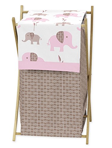 Кошница за дрехи, за бебешки дрехи за Розово и кафяво спално бельо Mod Elephant от Sweet Jojo Designs