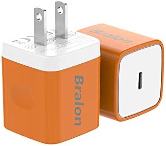 Зарядно USB устройство C, за Бързо монтиране на зарядно устройство Bralon 2-Pack Mini 20W PD, съвместимо с iPhone 12/12 Pro (Max)/12