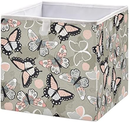 Emelivor Цветна кутия за съхранение на кубчета с пеперуди, Сгъваеми Кубчета за съхранение, Водоустойчив кош за играчки, органайзер