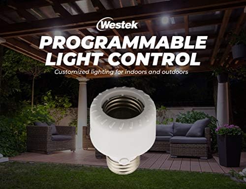 Гнездо за датчик за осветеност Westek за външно осветление, комплект от 2 теми - Автоматична настройка от здрач до зори, идеален за осветяване на верандата и прожектори