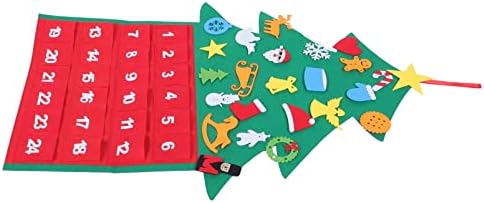 Happyyami 1 Комплект Фетрового Коледните Адвент-календар за Обратно броене до Коледа Адвент-Календар с Коледните Фетровым Чар Коледно Дърво Адвент-Календар за Деца Кол