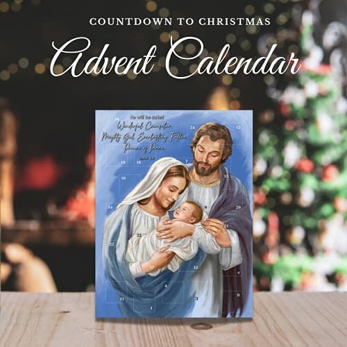 Комплект за практикуване на Обратно броене до Коледа 2021, Религиозен Адвент-календар, 24 Номерирани листа с библейски истории,