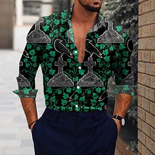 2022 Хелоуин Мъжка Мода Ежедневни Модерен Деня на вси Светии 3D Дигитален Печат Мъжки Ежедневни Блузи С Дълъг Ръкав