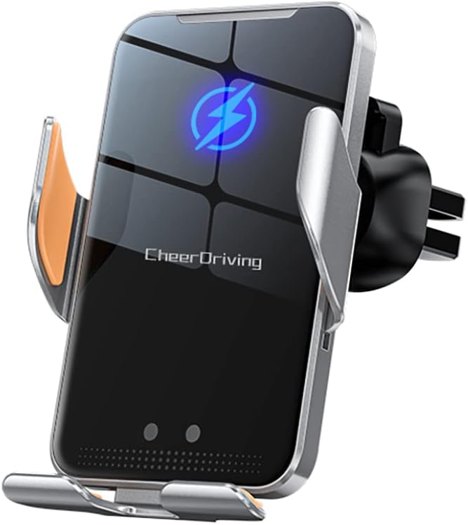Безжично зарядно за кола CheerDriving мощност 15 W, акумулатор закопчалка за бързо зареждане с автоматично скоба, ултра-държач за