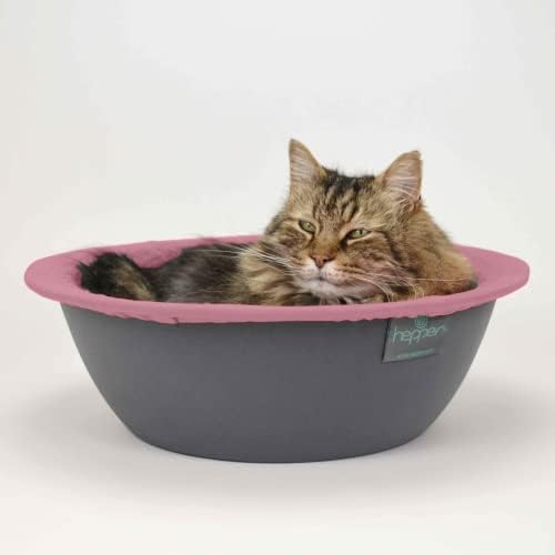 Котешки гнездо Hepper - Моющаяся котешка легло с подвижна подплата от пухкав отвътре - Уютна и успокояваща котешка легло с кръгла