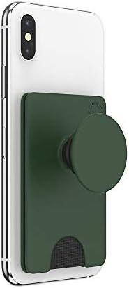 PopSockets PopWallet+ с взаимозаменяеми плота: дръжка за телефон, поставка за телефон и портфейла за карти, Подвижна, цвят Зелен