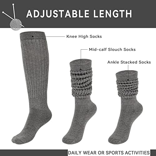 KEREDA Чорапи с ниска Талия Дамски Дълги Чорапи с Схрусква До Коляното 4 Двойки от Размера 6-11