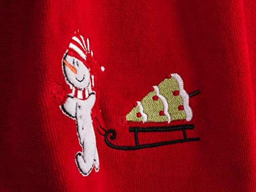 Американски Коледни Чаршафи от Мек Лен, Комплект за Баня, 2 Опаковки Бродирани Декоративни Кърпи за Ръце от Турски Памук, Кухненски