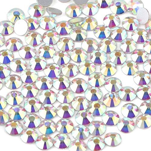 beadsland 1440 бр. Кристални Кристали с равна задна част, Кръгли Камъни за Нокти-арт и Ръкоделието, Лепило за фиксиране, CrystalAB