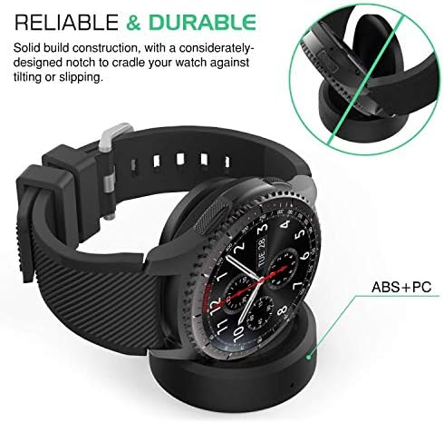 Зарядно устройство EMallee Galaxy Watch 42 мм и 46 мм, работа на смени зарядно устройство ще захранване на зарядно устройство за Samsung Galaxy Smart Watch SM-R800 SM-R810 SM-R815 Gear S2 S3 Sport